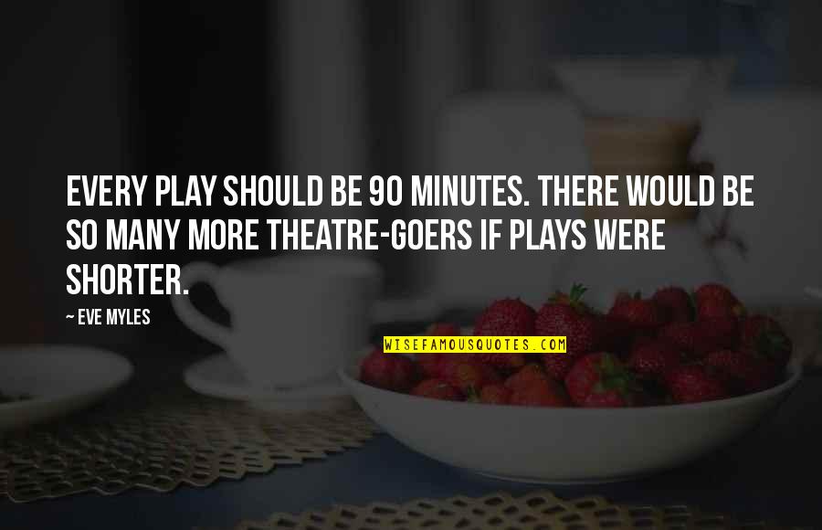 Gambaro Irashai Quotes By Eve Myles: Every play should be 90 minutes. There would Gambaro Irashai Quotes By Eve Myles: Every play should be 90 minutes. There would