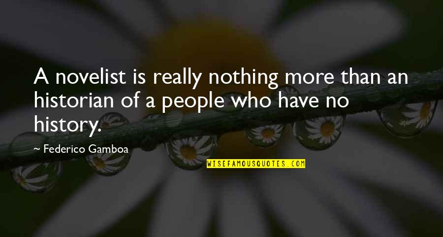 Gamboa Quotes By Federico Gamboa: A novelist is really nothing more than an