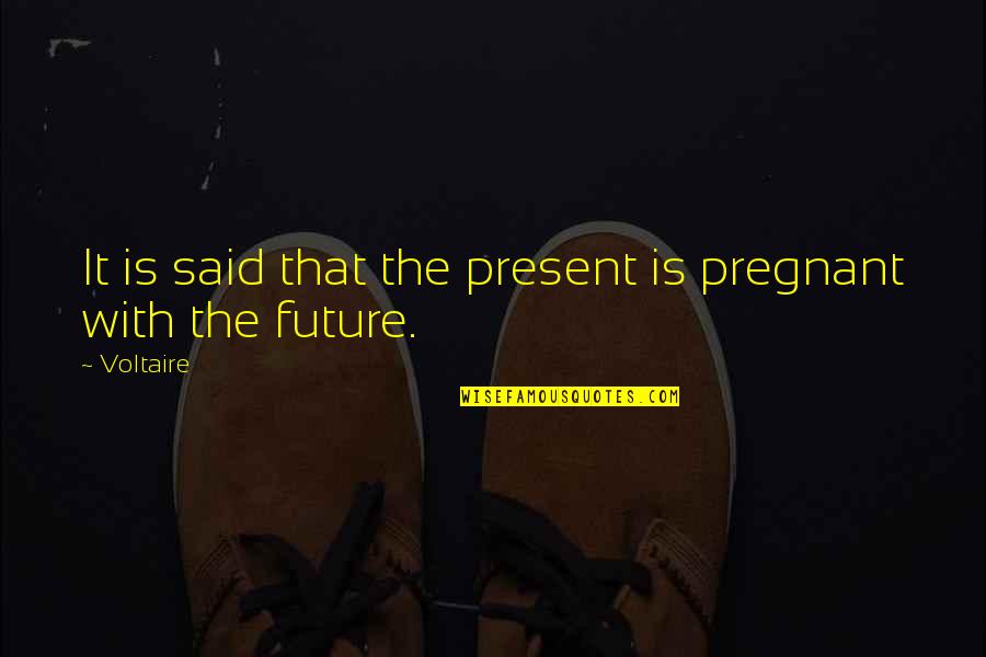 Gamechangers Quotes By Voltaire: It is said that the present is pregnant