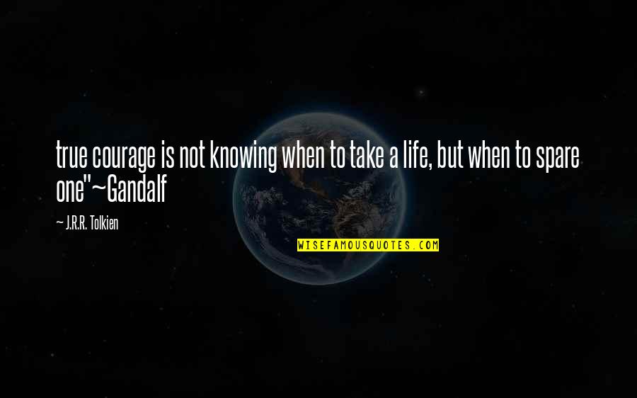 Gandalf's Quotes By J.R.R. Tolkien: true courage is not knowing when to take
