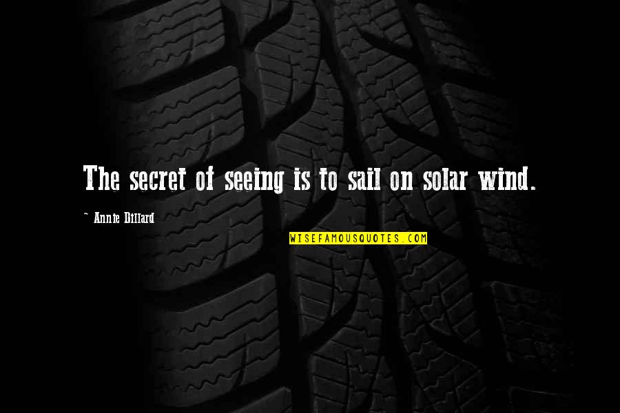 Gandeevam Quotes By Annie Dillard: The secret of seeing is to sail on