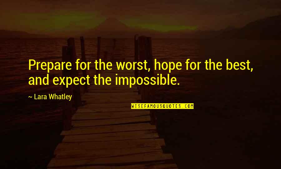 Gandrung Banyuwangi Quotes By Lara Whatley: Prepare for the worst, hope for the best,