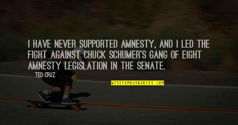 Gang Of Eight Quotes By Ted Cruz: I have never supported amnesty, and I led Gang Of Eight Quotes By Ted Cruz: I have never supported amnesty, and I led