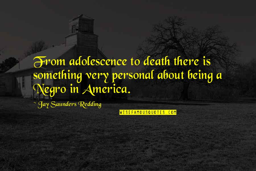 Ganged In Wentworth Quotes By Jay Saunders Redding: From adolescence to death there is something very Ganged In Wentworth Quotes By Jay Saunders Redding: From adolescence to death there is something very