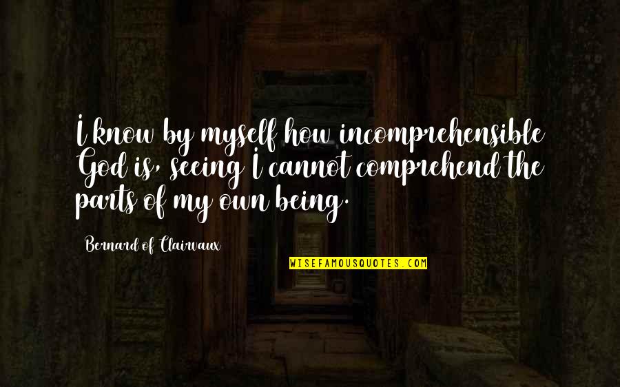 Ganivettes Quotes By Bernard Of Clairvaux: I know by myself how incomprehensible God is, Ganivettes Quotes By Bernard Of Clairvaux: I know by myself how incomprehensible God is,