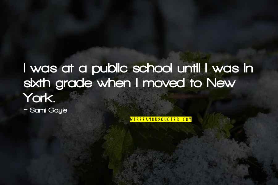 Gannes And Musico Quotes By Sami Gayle: I was at a public school until I