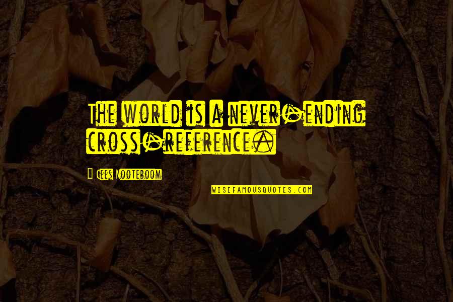Gannets In Florida Quotes By Cees Nooteboom: The world is a never-ending cross-reference.