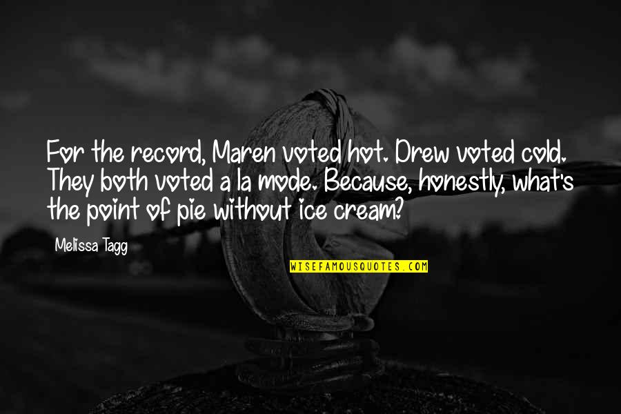 Gansu Quotes By Melissa Tagg: For the record, Maren voted hot. Drew voted