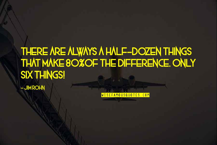 Ganter Quotes By Jim Rohn: There are always a half-dozen things that make