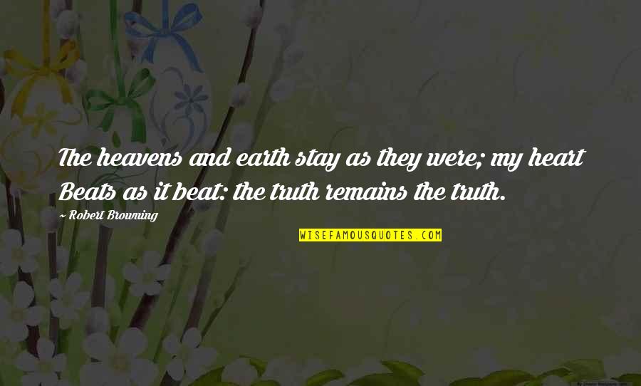 Ganymede's Quotes By Robert Browning: The heavens and earth stay as they were;