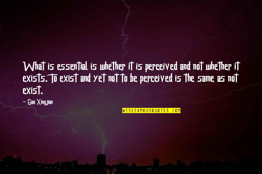 Gao Xingjian Quotes By Gao Xingjian: What is essential is whether it is perceived Gao Xingjian Quotes By Gao Xingjian: What is essential is whether it is perceived