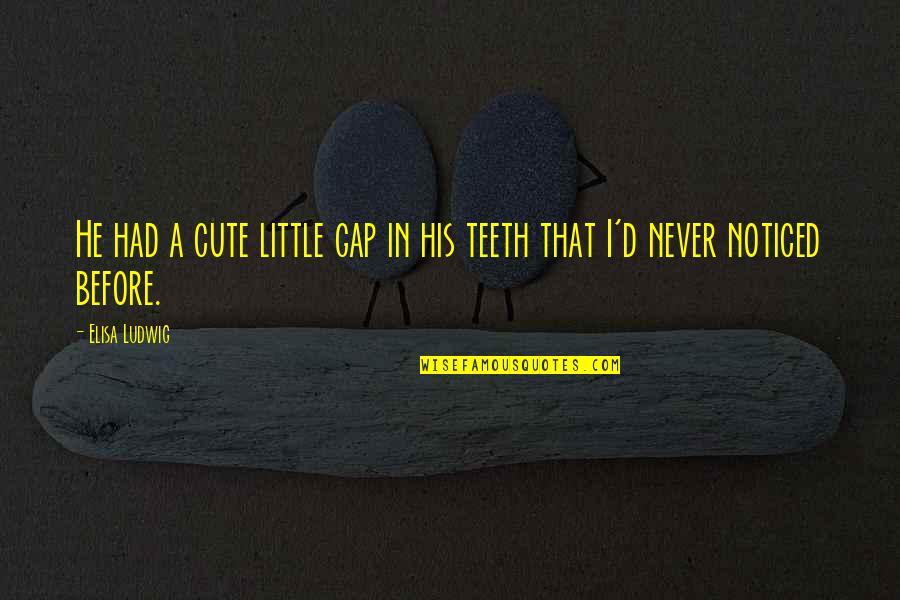 Gap Teeth Quotes By Elisa Ludwig: He had a cute little gap in his