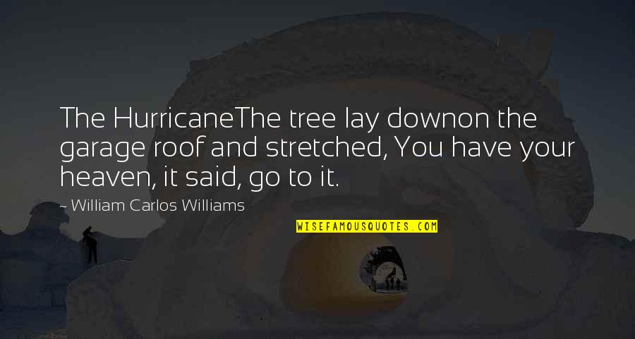 Garage Roof Quotes By William Carlos Williams: The HurricaneThe tree lay downon the garage roof