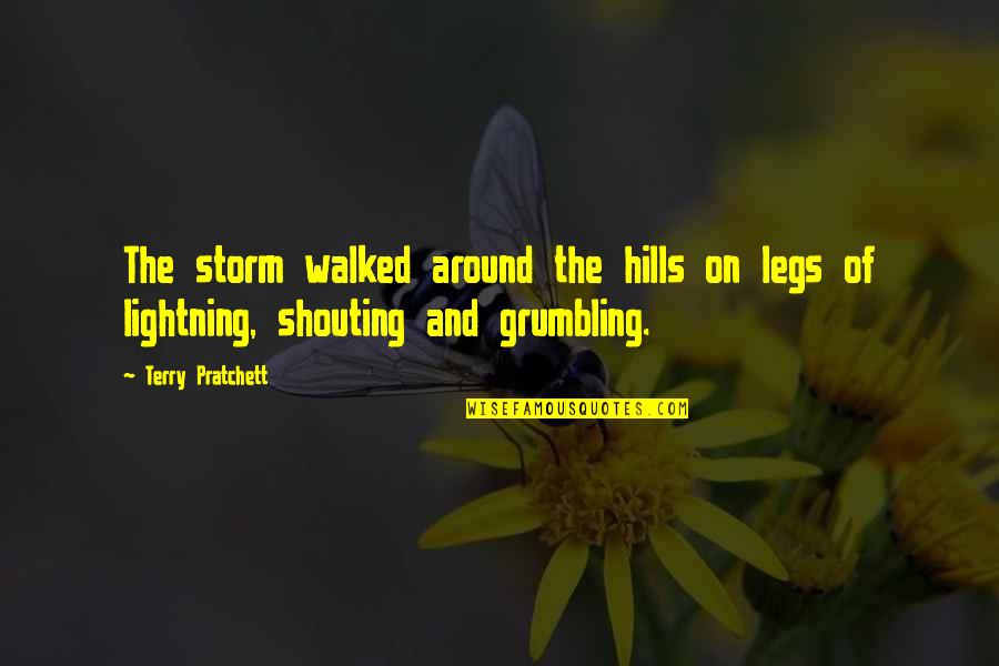 Garay Ami Quotes By Terry Pratchett: The storm walked around the hills on legs