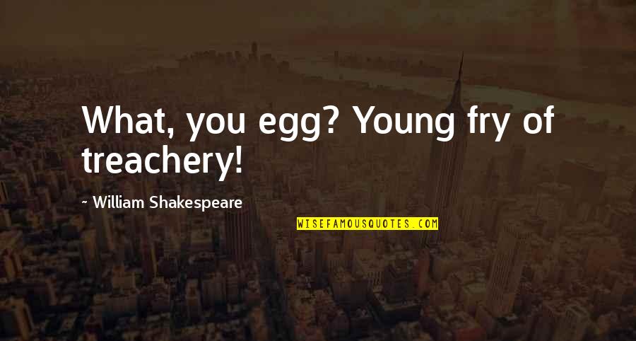 Garba Invitation Quotes By William Shakespeare: What, you egg? Young fry of treachery!