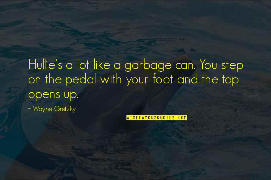 Garbage Quotes By Wayne Gretzky: Hullie's a lot like a garbage can. You