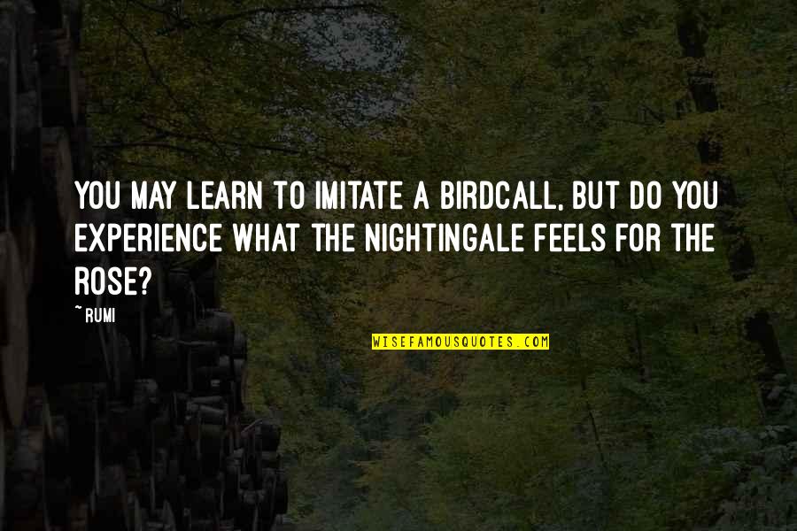 Garbled Synonyms Quotes By Rumi: You may learn to imitate a birdcall, but Garbled Synonyms Quotes By Rumi: You may learn to imitate a birdcall, but