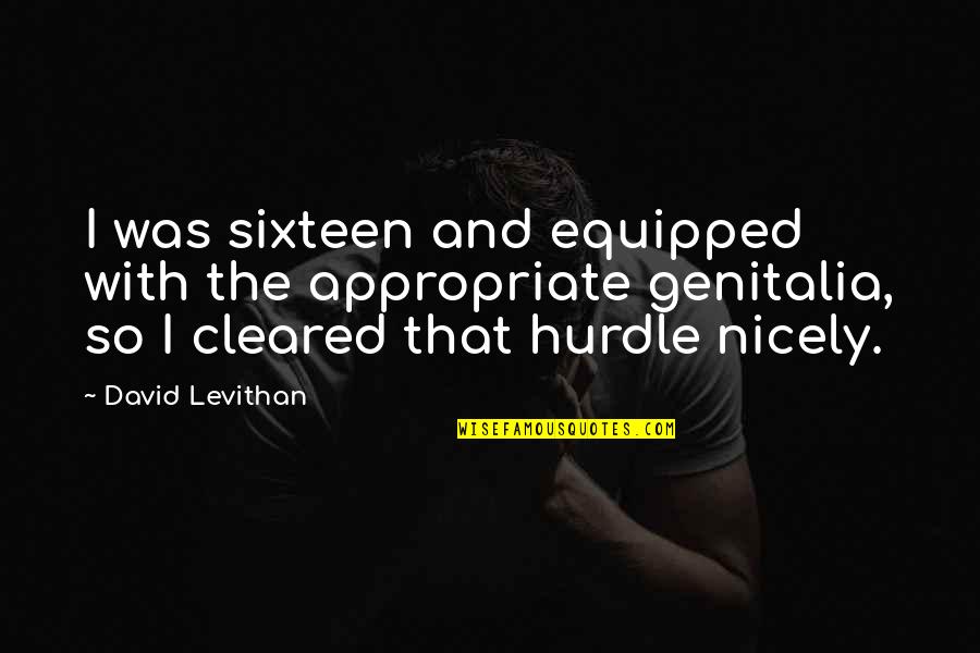 Garces Group Quotes By David Levithan: I was sixteen and equipped with the appropriate