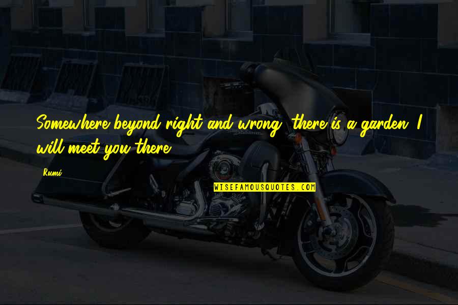 Garden Quotes By Rumi: Somewhere beyond right and wrong, there is a