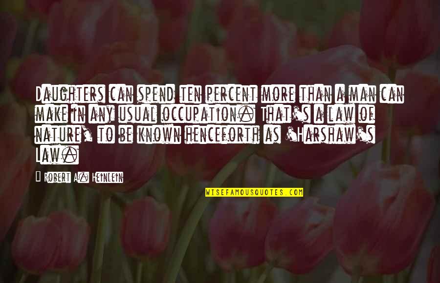 Gardening In The Rain Quotes By Robert A. Heinlein: Daughters can spend ten percent more than a Gardening In The Rain Quotes By Robert A. Heinlein: Daughters can spend ten percent more than a