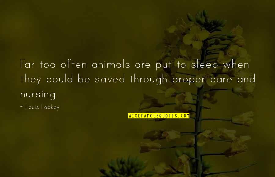 Gardening With Kids Quotes By Louis Leakey: Far too often animals are put to sleep