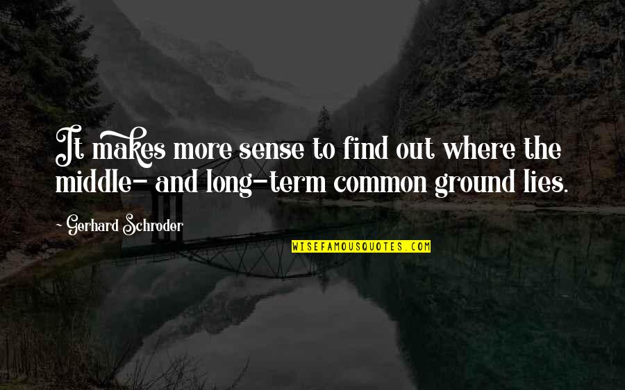 Gardeur Clothing Quotes By Gerhard Schroder: It makes more sense to find out where