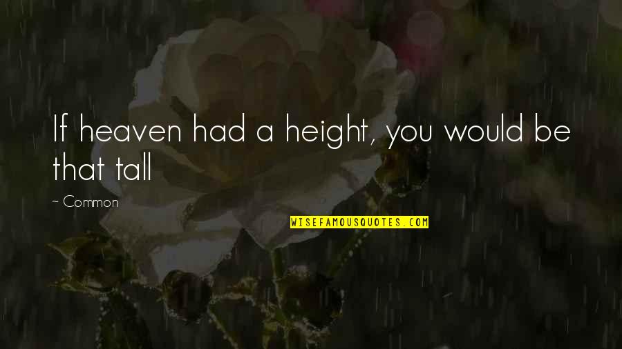 Garet Quotes By Common: If heaven had a height, you would be