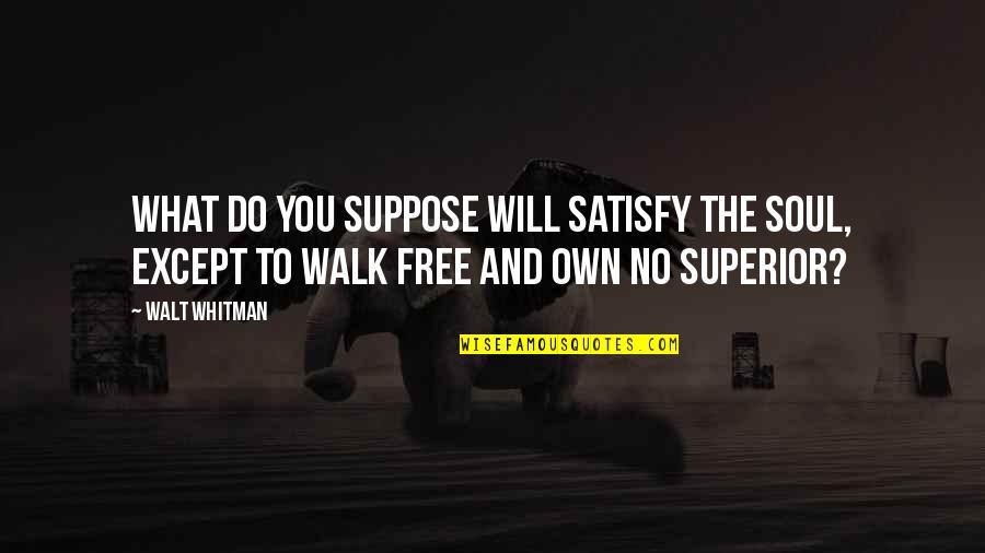 Garrista Quotes By Walt Whitman: What do you suppose will satisfy the soul,