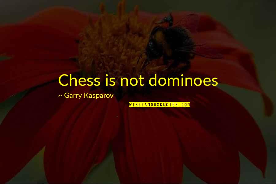 Garry Kasparov Chess Quotes By Garry Kasparov: Chess is not dominoes