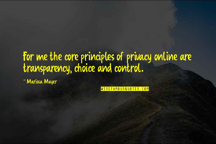 Gartered Waist Quotes By Marissa Mayer: For me the core principles of privacy online