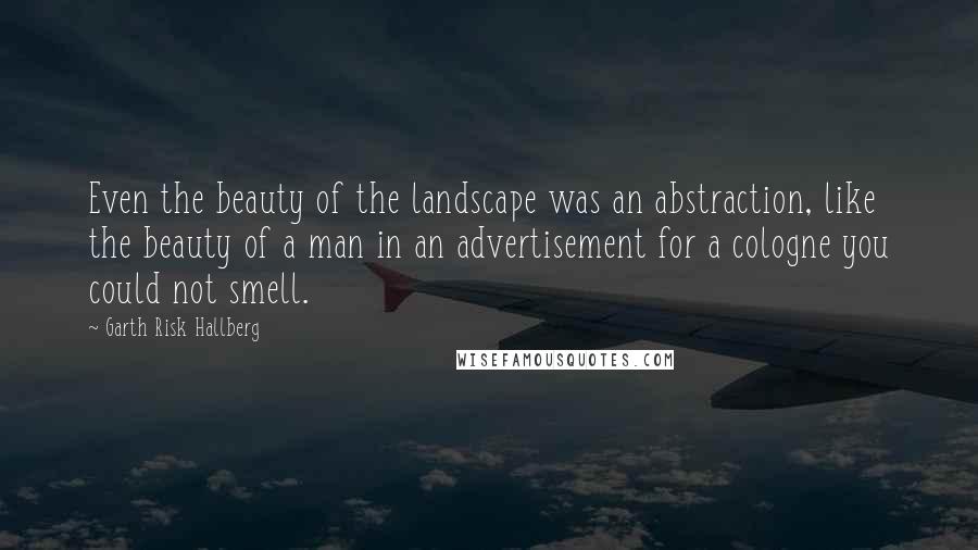 Garth Risk Hallberg quotes: Even the beauty of the landscape was an abstraction, like the beauty of a man in an advertisement for a cologne you could not smell.