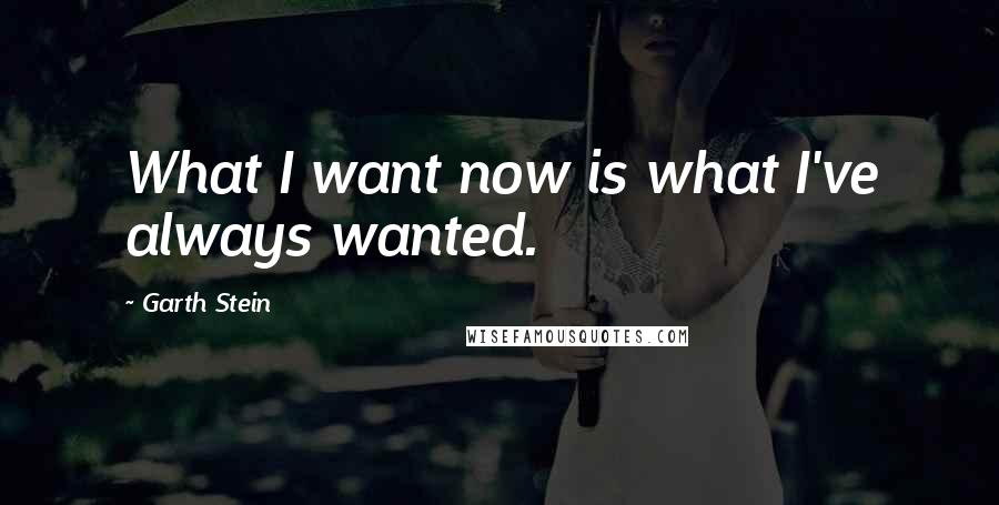 Garth Stein quotes: What I want now is what I've always wanted.