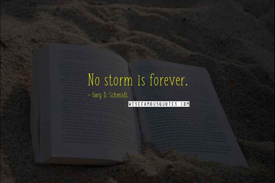 Gary D. Schmidt quotes: No storm is forever.