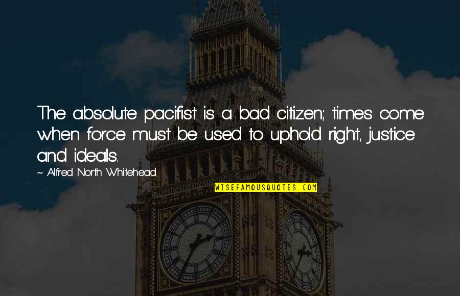 Gary Gaines Quotes By Alfred North Whitehead: The absolute pacifist is a bad citizen; times