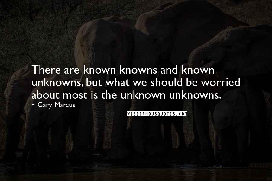 Gary Marcus quotes: There are known knowns and known unknowns, but what we should be worried about most is the unknown unknowns.