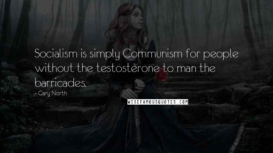 Gary North quotes: Socialism is simply Communism for people without the testosterone to man the barricades.