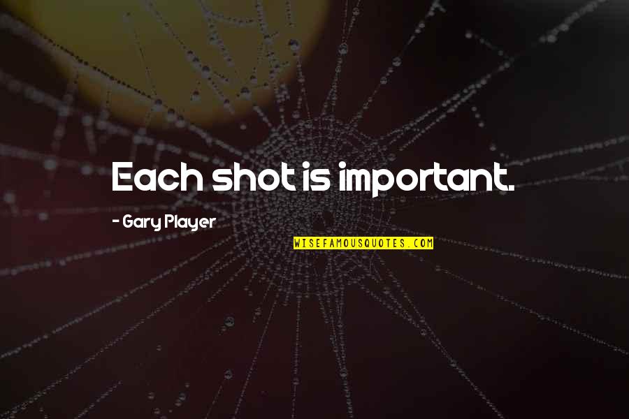 Gary Player Quotes By Gary Player: Each shot is important.