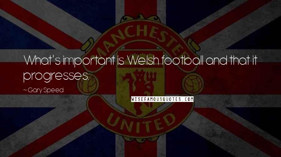 Gary Speed quotes: What's important is Welsh football and that it progresses.