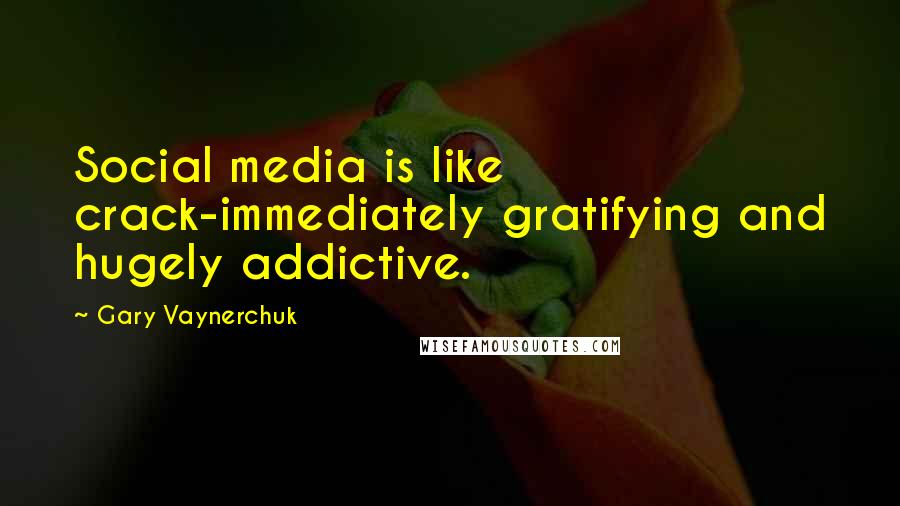 Gary Vaynerchuk quotes: Social media is like crack-immediately gratifying and hugely addictive.