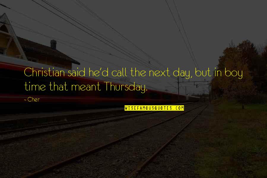 Gas Cooker Fitted Quotes By Cher: Christian said he'd call the next day, but