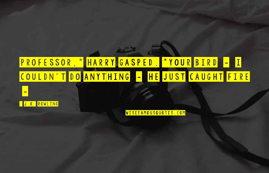 Gasped Quotes By J.K. Rowling: Professor," Harry gasped. "Your bird - I couldn't