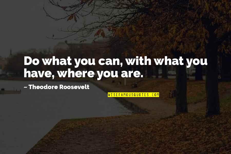Gastella Quotes By Theodore Roosevelt: Do what you can, with what you have,