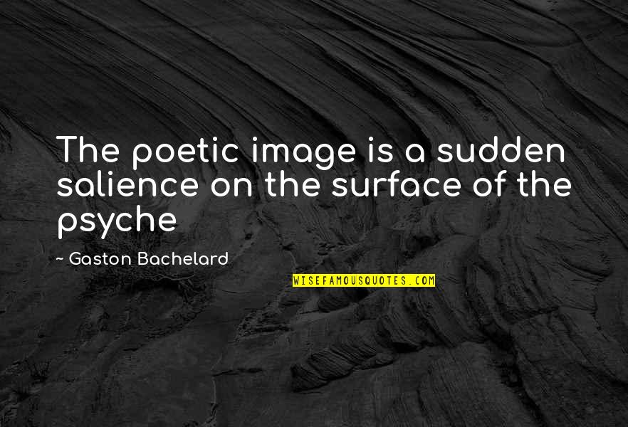 Gaston Quotes By Gaston Bachelard: The poetic image is a sudden salience on