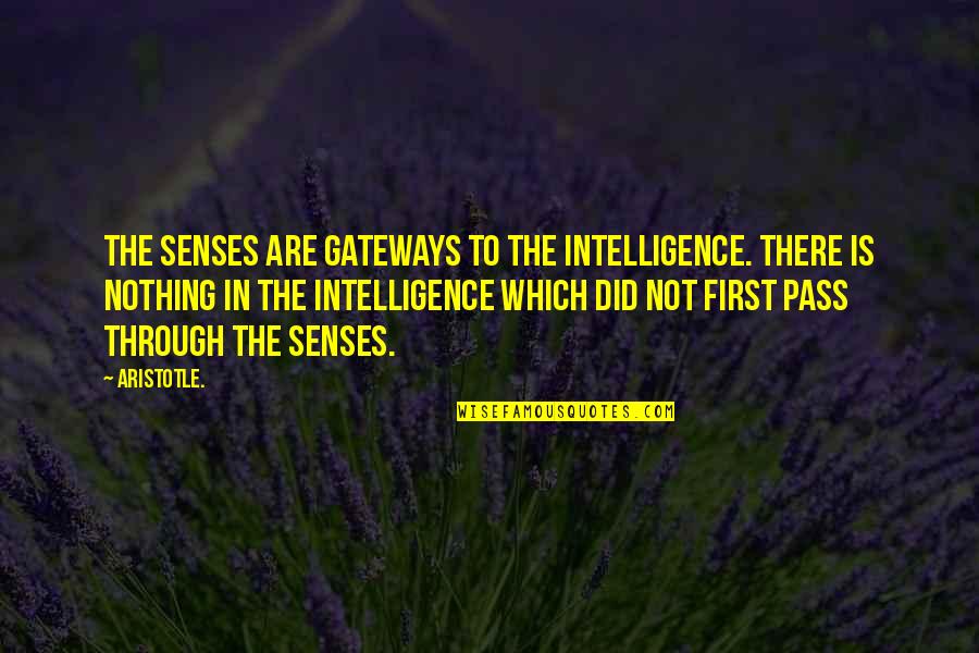 Gateways Quotes By Aristotle.: The senses are gateways to the intelligence. There