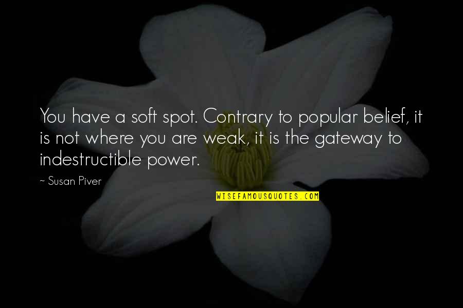 Gateways Quotes By Susan Piver: You have a soft spot. Contrary to popular