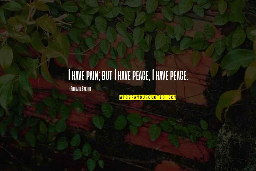 Gatsby Self Made Man Quotes By Richard Baxter: I have pain; but I have peace, I