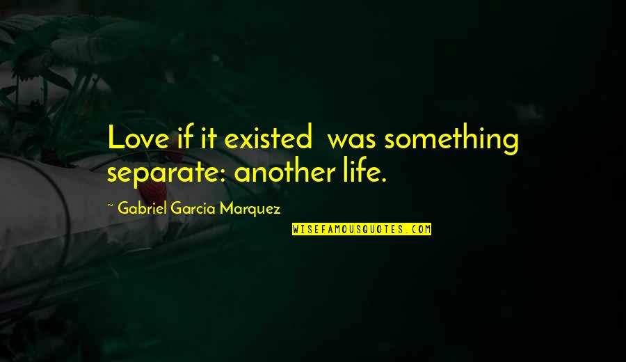 Gaudium Et Spes Quotes By Gabriel Garcia Marquez: Love if it existed was something separate: another