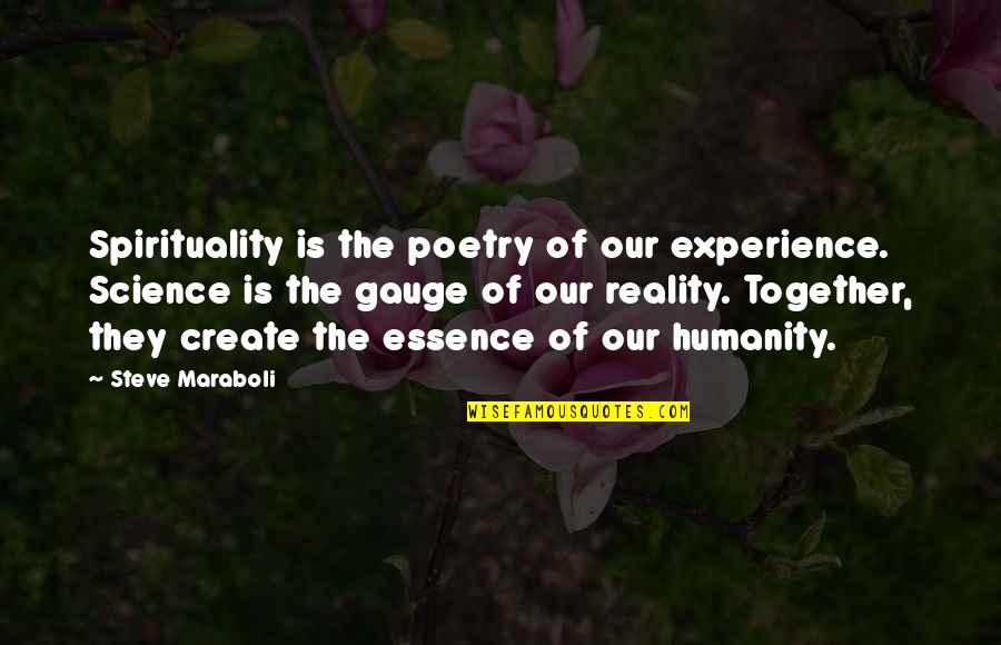 Gauge Quotes By Steve Maraboli: Spirituality is the poetry of our experience. Science