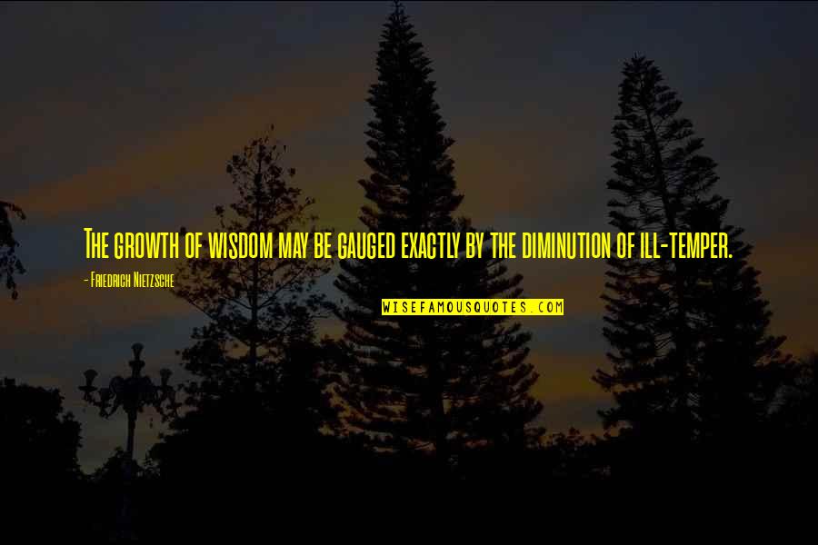 Gauged Quotes By Friedrich Nietzsche: The growth of wisdom may be gauged exactly