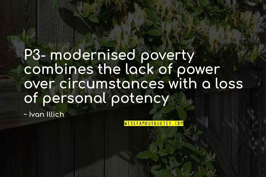 Gauged Quotes By Ivan Illich: P3- modernised poverty combines the lack of power